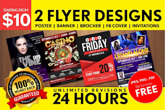 design eye catching professional flyers  brochure for your business or events