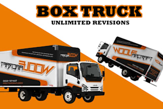 design professional, outstanding box truck wrap, food truck and racing car wrap