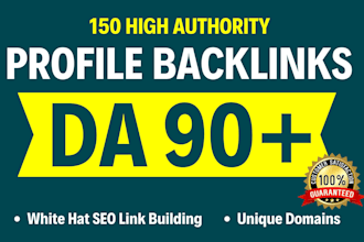 do 150 SEO profile backlinks for high authority white hat manual link building
