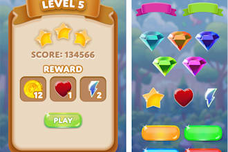 designs professional game UI assets, icons, buttons, props