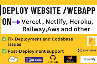 deploy react js, next js website to netlify, vercel,aws etc