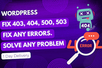 fix 403, 404, 500, 503, and critical errors on your wordpress website