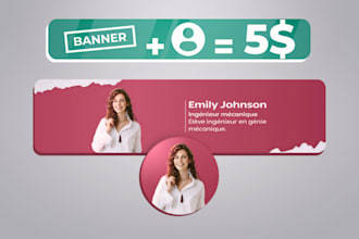 design professional linkedin cover banner and profile picture