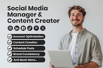 be your social media facebook, instagram content creator manager