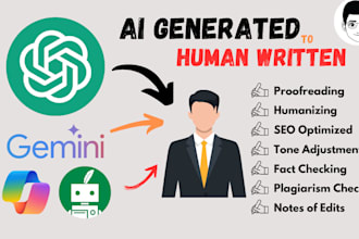 edit, rewrite, proofread and humanize ai written content