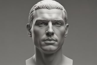 sculpt 3d head, toy, or bust for 3d printing and action figures