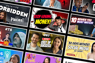 do thumbnails for youtube, professional and eye catching