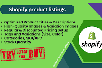write product descriptions for shopify product listings