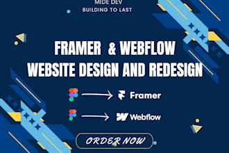 design a modern, responsive, and user friendly website using framer or webflow