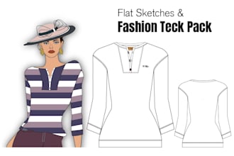 design for clothing fashion tack pack and sketches