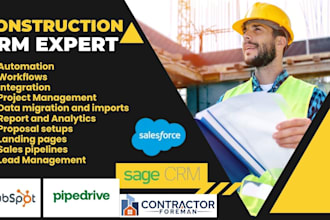 setup hubspot pipedrive contractor foreman salesforce sage construction crm