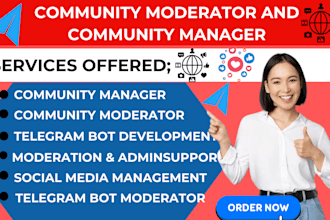 be your active telegram moderator telegram crypto community manager admin