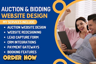 design a responsive auction website bidding website multivendor website