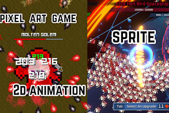 develop stylized pixel art game sprite sheet tileset pixel art animation