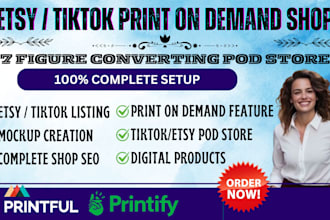 setup etsy print on demand dropshipping shop printify tiktok shop printiful pod