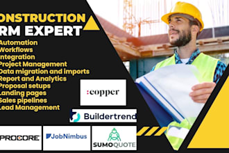 set up copper buildertrend procore jobnimbus sumoquote construction crm