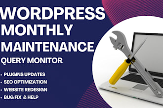 optimize wordpress website, weekly, monthly maintenance with query monitor