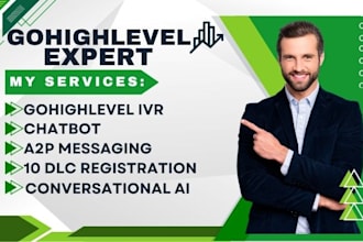 setup gohighlevel IVR 10dlc registration conversational ai chatbot a2p messaging