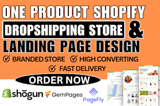 build shopify landing pages or one product with pagefly, shogun, gem pages