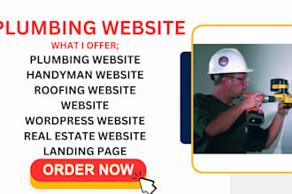design plumbing website, handyman website, roofing website, real estate website
