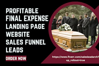 design final expense website burial insurance landing page sales funnel leads