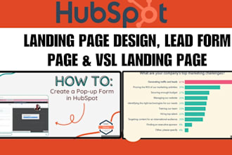 design hubspot landing page leads capture forms and vsl landing page