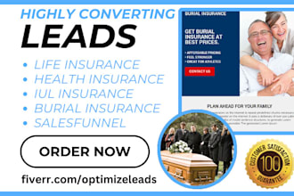 health life medicare burial home business auto trucking iul salesfunnel leads