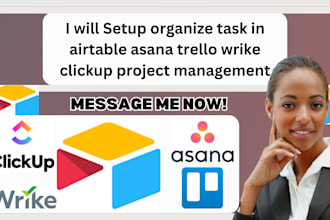 setup organize task in airtable asana trello wrike clickup project management