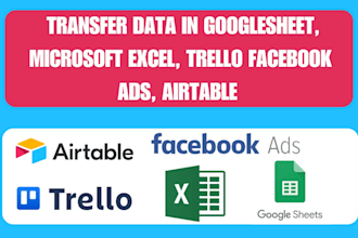 do data migration in googlesheet quickbook keap trello zoho hubspot to airtable