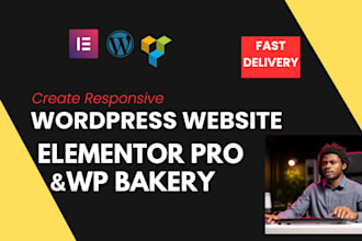 create wordpress website with elementor pro and wp bakery, divi page builder