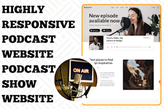design highly responsive podcast website music website podcast show website