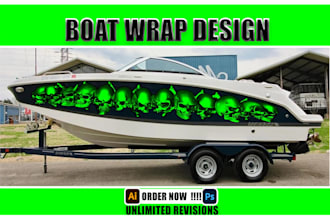 do eye catchy boat wrap design in 24 hours