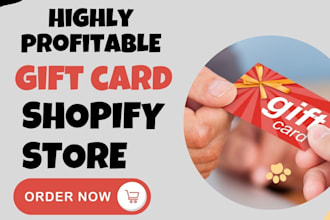 design profitable gift card shopify store gift card dropshipping store website