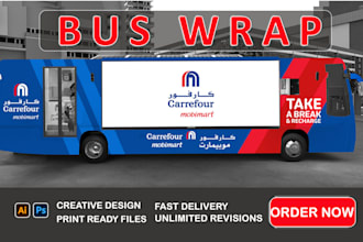design modern bus wrap design, van wrap, truck wrap, vehicle wrap, trailer wrap