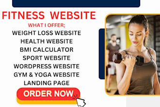 design health, fitness, gym, sports, weight loss websites, with bmi calculator