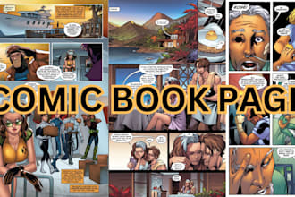 draw comic book page manga comic anime storyboard illustration graphic novel