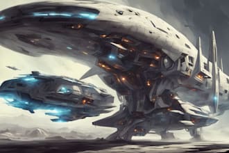 do futuristic spaceship, sci fi illustration