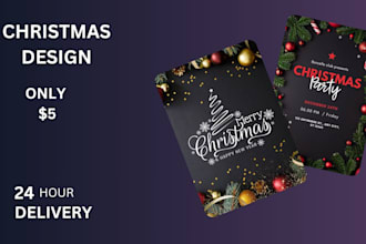 design a custom christmas card or any invitation card for you