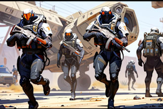 make a sci fi character illustration or sci fi character