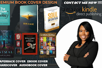 do premium book cover design, ebook cover or kindle cover design with mockup