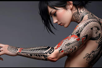 create tattoo japanese old school design