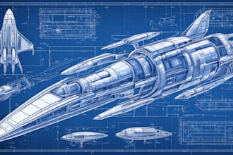 design a spaceship, vehicle illustration and sci fi art