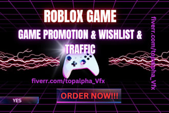 organic boost roblox game promotion, steam game marketing, to get wishlist