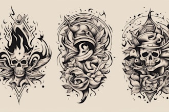 create custom logo old school traditional tattoo design