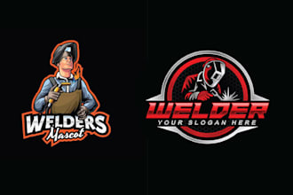 create high quality mascot mechanical welding logo