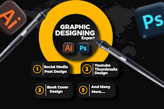 do any graphic designing work in photoshop and illustrator