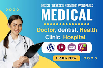 design doctor, health, and medical website in wordpress