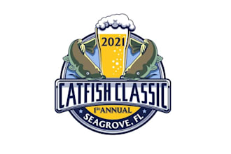 design awesome classic catfish beer logo
