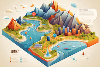draw a vector map illustration