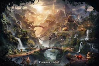 create fantasy landscape concept art